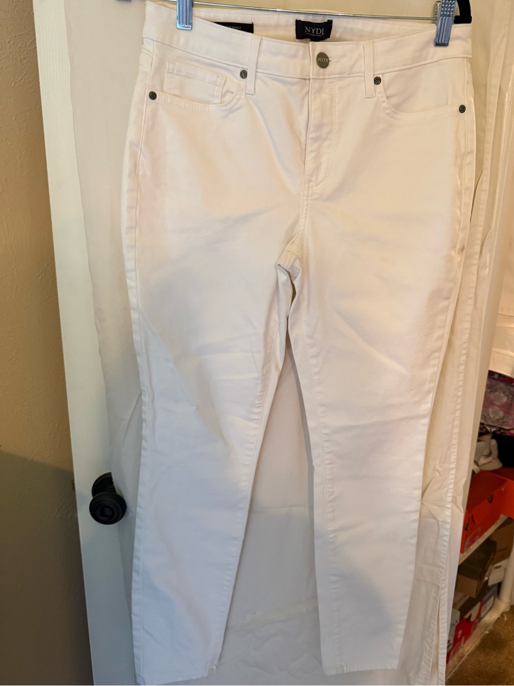 NYDJ White Slim Straight Jeans